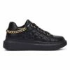 Top 10 😉 Cape Robbin Black Quilted Chain-Accent Platform 👟 Sneaker - 👩 Women 🔥