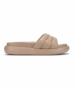 Cheap 🛒 Cape Robbin Beige Chain-Accent Platform Slide - 👩 Women 🛒