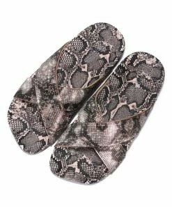 Best Sale ✨ Cape Robbin Gray Snake-Print Rhinestone Square-Toe Slide - 👩 Women 🥰