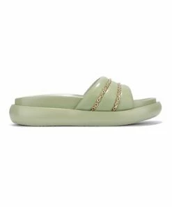 Discount 😉 Cape Robbin Sage Chain-Accent Platform Slide - 👩 Women 👍