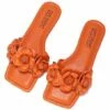 Cheap ✔️ Cape Robbin Orange Floral-Band Square-Toe 🩴 Sandal - 👩 Women ✔️