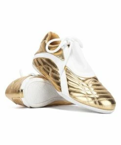 Outlet 🌟 Cape Robbin Gold & White Lace-Up 👟 Sneaker - 👩 Women 😍