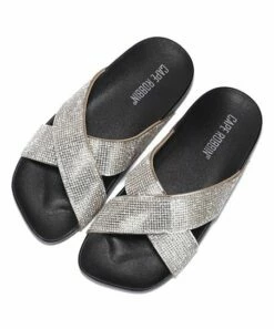 Best deal 🔔 Cape Robbin Black Rhinestone Square-Toe Slide - 👩 Women 🛒