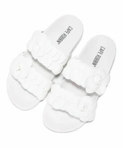 Cheapest 😍 Cape Robbin White Flower Dual-Band Platform Slide - 👩 Women ⭐