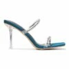 Cheap 🎉 Cape Robbin Teal Rhinestone-Accent Jayan Clear-Heel 🩴 Sandal - 👩 Women 😉
