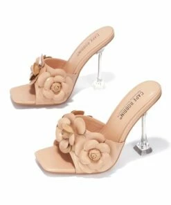 Cheap ❤️ Cape Robbin Beige Floral Lania Square-Heel 🩴 Sandal - 👩 Women 🎁