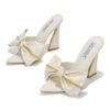 Top 10 👏 Cape Robbin White Bow-Accent Pointed-Toe Leather Slide - 👩 Women 🔔