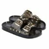 Buy 🤩 Cape Robbin Black Studded Double-Buckle Jelly 🩴 Sandal - 👩 Women 🎉