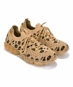 Flash Sale 🎉 Cape Robbin Beige & Brown Leopard Fly Knit Casual 👟 Sneaker - 👩 Women 🎉