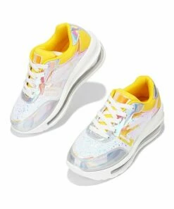 Best deal 💯 Cape Robbin White Holographic Glitter Abstract Chunky 👟 Sneaker - 👩 Women ✔️