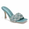 Cheap 🎁 Cape Robbin Teal Rhinestone Braided-Strap Heeled 🩴 Sandal - 👩 Women 👍
