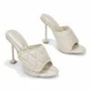 Buy 🎉 Cape Robbin Off-White Cushion-Strap Heeled 🩴 Sandal - 👩 Women ❤️