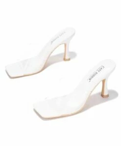 Best reviews of 🛒 Cape Robbin White Clear-Strap Square-Toe Heeled 🩴 Sandal - 👩 Women 🌟