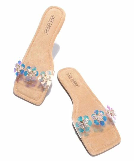 Flash Sale โจ Cape Robbin Beige Holographic-Sequin Square-Toe ๐ฉด Sandal - ๐ฉ Women โจ 1 Flash Sale โจ Cape Robbin Beige Holographic-Sequin Square-Toe ๐ฉด Sandal - ๐ฉ Women โจ