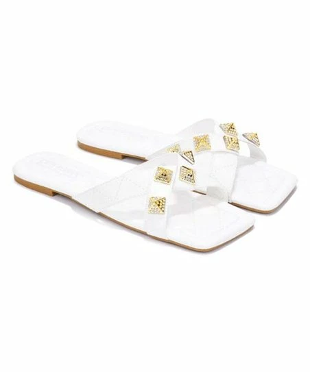 Best deal ๐ Cape Robbin White Rhinestone-Accent Cross-Strap ๐ฉด Sandal - ๐ฉ Women ๐ 1 Best deal ๐ Cape Robbin White Rhinestone-Accent Cross-Strap ๐ฉด Sandal - ๐ฉ Women ๐