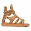 Cheapest ✔️ Cape Robbin Beige Stud-Accent Ankle-Strap Gladiator 🩴 Sandal - 👩 Women 😀