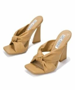 Cheapest ✨ Cape Robbin Beige Knot-Strap Heeled 🩴 Sandal - 👩 Women 😍