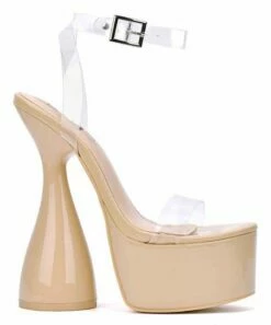 Brand new 🤩 Cape Robbin Beige Chunky-Heel Ankle-Strap Platform 🩴 Sandal - 👩 Women ✔️