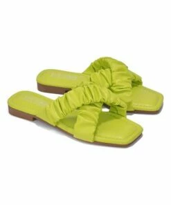 Discount 🛒 Cape Robbin Lime Crisscross Slouch-Strap 🩴 Sandal - 👩 Women ⭐