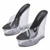 Best Pirce 👍 Cape Robbin Black & Clear Platform Wedge 🩴 Sandal - 👩 Women 😍