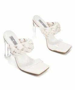 New ✔️ Cape Robbin White & Transparent-Ankle Braided 🩴 Sandal - 👩 Women 🤩