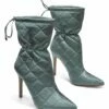 Cheapest 💯 Cape Robbin Green Quilted Drawstring Bootie - 👩 Women 👏