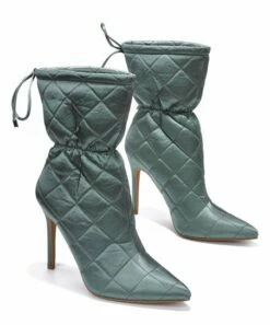 Cheapest 💯 Cape Robbin Green Quilted Drawstring Bootie - 👩 Women 👏