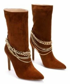 New 🧨 Cape Robbin Brown Chain-Accent Bootie - 👩 Women 🔔