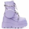 Buy 🔔 Cape Robbin Purple Chain-Accent Pocket Platform Ankle Boot - 👩 Women ⭐