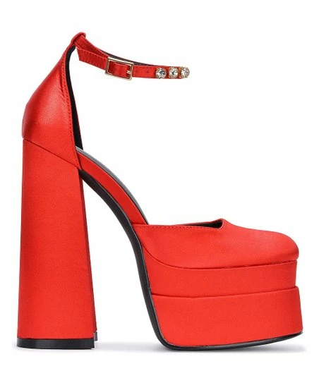 Best deal β Cape Robbin Red Rhinestone-Accent Ankle-Strap Block-Heel Platform Pump - π© Women π₯ 1 Best deal β Cape Robbin Red Rhinestone-Accent Ankle-Strap Block-Heel Platform Pump - π© Women π₯