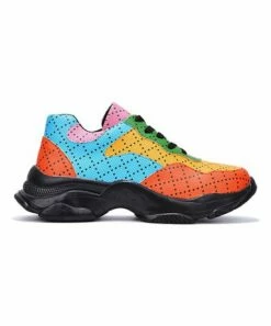 Promo 🛒 Cape Robbin Black & Red Color Block Lug-Sole 👟 Sneaker - 👩 Women 😀