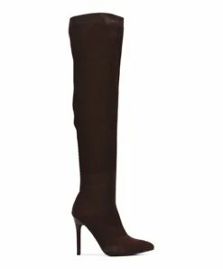 Best Sale 🎉 Cape Robbin Brown Pointed-Toe Thigh-High Knit-Shaft Boot - 👩 Women 🥰