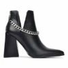 Hot Sale ✨ Cape Robbin Black Cutout Chain-Detail Pointed-Toe Bootie - 👩 Women 🔥