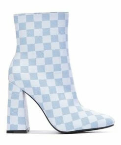 Top 10 ✨ Cape Robbin Blue Checkerboard Pointed-Toe Bootie - 👩 Women 👏